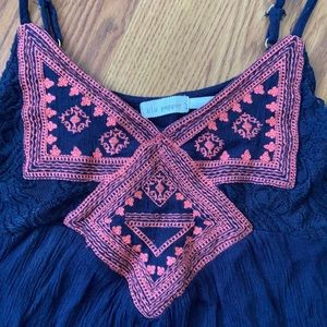 Blu Pepper Lace Embroidered Tank Top